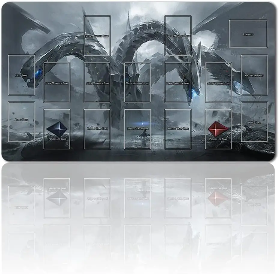 

Коврики для настольной игры TCG + подарочная бесплатная сумка + со зонами карт, настольный коврик для карточных игр YGO, размер 60 x 35 см, совместимый с коллекционной карточкой