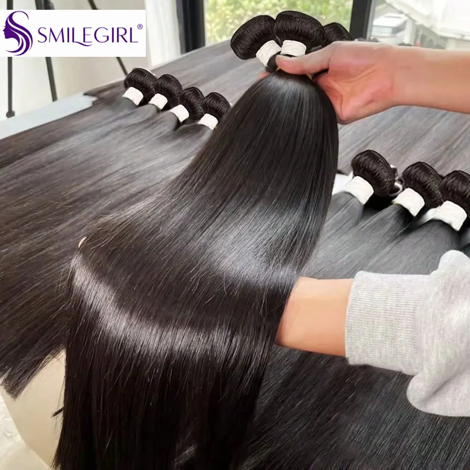 

Smilegirl 15A Straight Human Hair Bundles Virgin Human Hair 30 36 40 42 Inches 1/3/4 Bundles Straight Weft Hair Extensions Human Hair Weft Extensions
