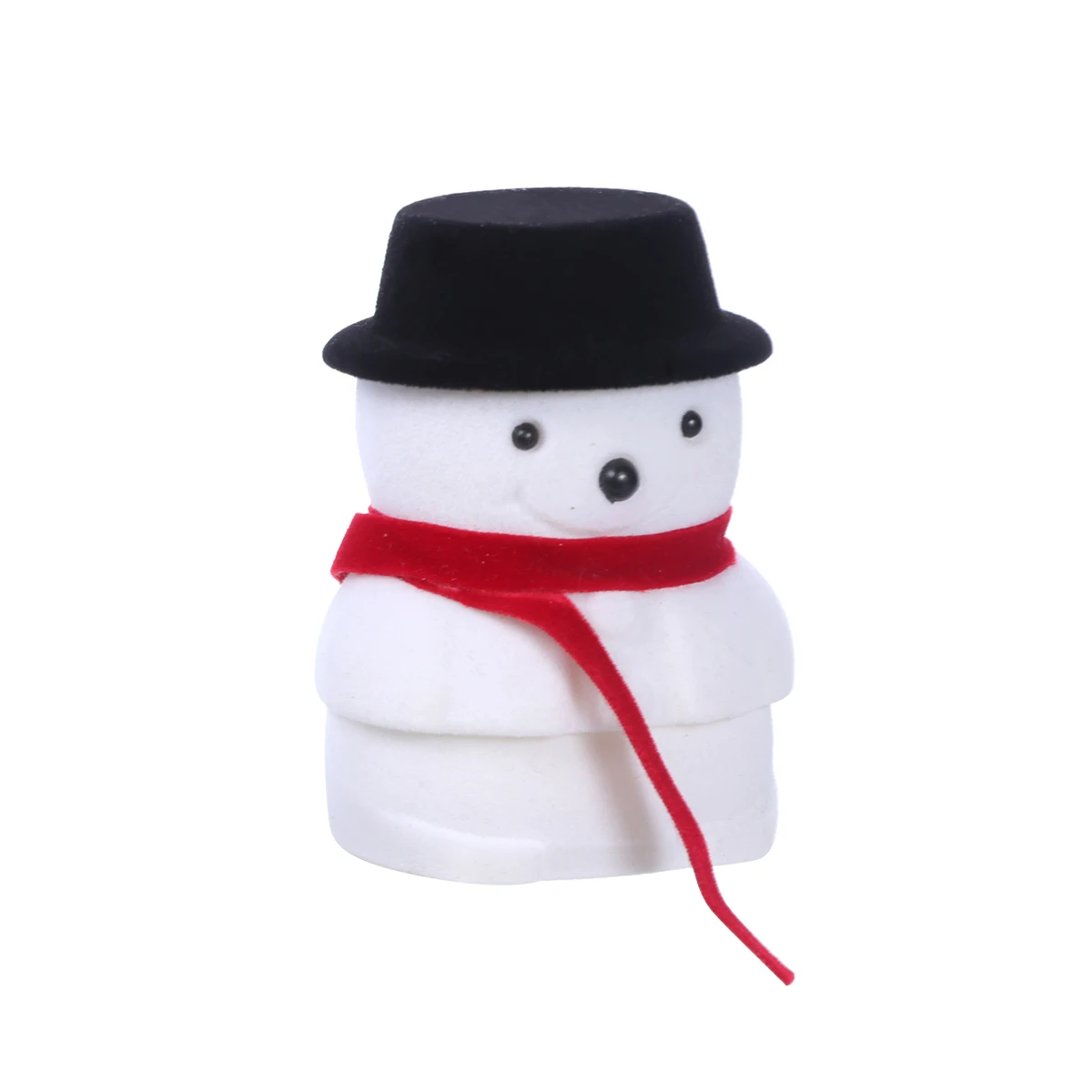 

Snowman Ring Box Premium Flannel Material Storage Case For Earrings Necklace Jewelry Gift Container Elegant Christmas Present
