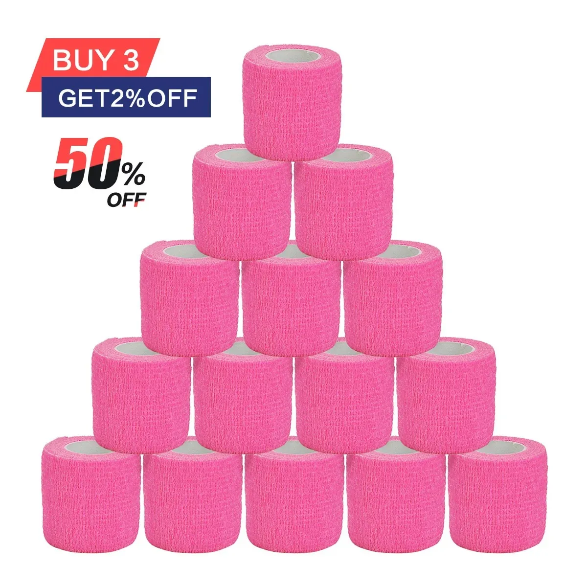 light pink Medical Gauze Bandage Self-adhesive Breathable Elastic Bandages for Sports Fixing Finger Wrist Leg