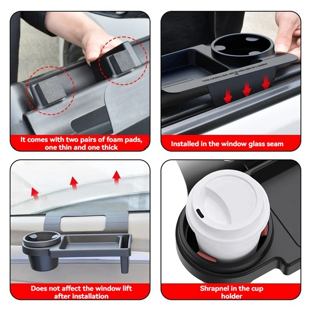 Universal Car Window Storage Tray Organizer  For Drink,Holding Phone, Sunglasses Inner Door Handle Insert Tray Box 1 PCS-A74F