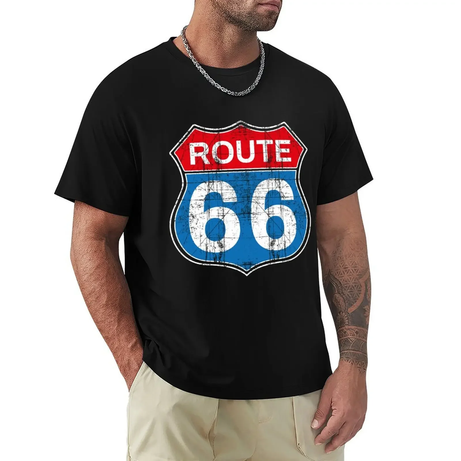 Route 66 Vintage - Gift sign road trip biker shirt motorbike freedom T-Shirt Short sleeve tee quick-drying Short sleeve tee men