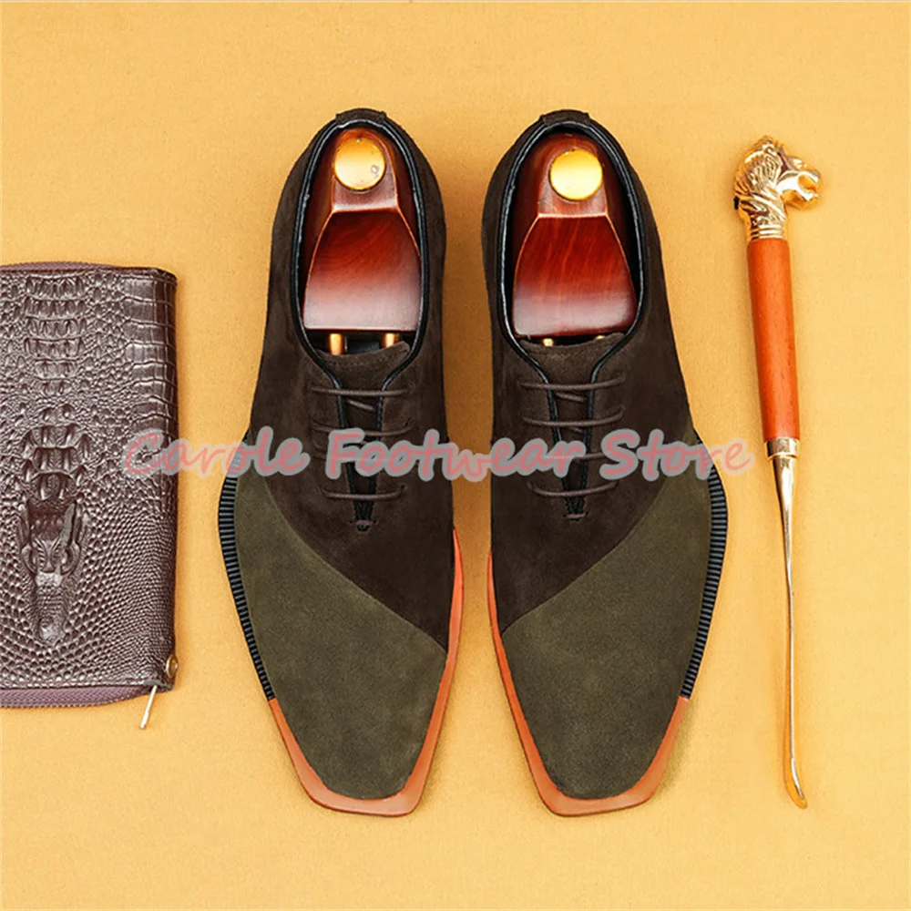 النمط البريطاني مختلط اللون الجلود الربط المتسكعون للرجال ساحة تو صندل بكعب مكتنز الدانتيل متابعة أوكسفورد اليدوية الأعمال الذكور الأحذية