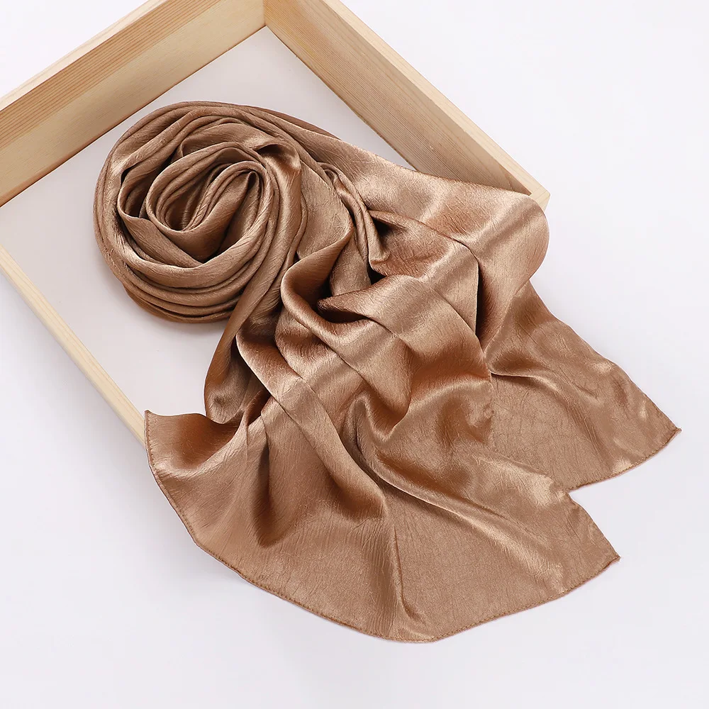 Chiffon Hijab Silk Scarf For Women Scarves Luxury Bandana Headband Headscarf Shawl Chic Muslim Woman Turban Hijabs