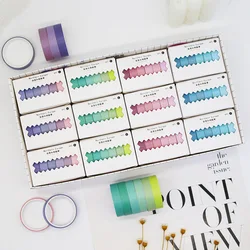 6Rolls Washi Tape Set Rainbow Decorative Adhesive Tape Stationery Basic Washitape Journal Supplies Scrapbooking Masking Tape