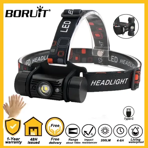 IR Sensor LED Headlamp Waterproof BORUIT