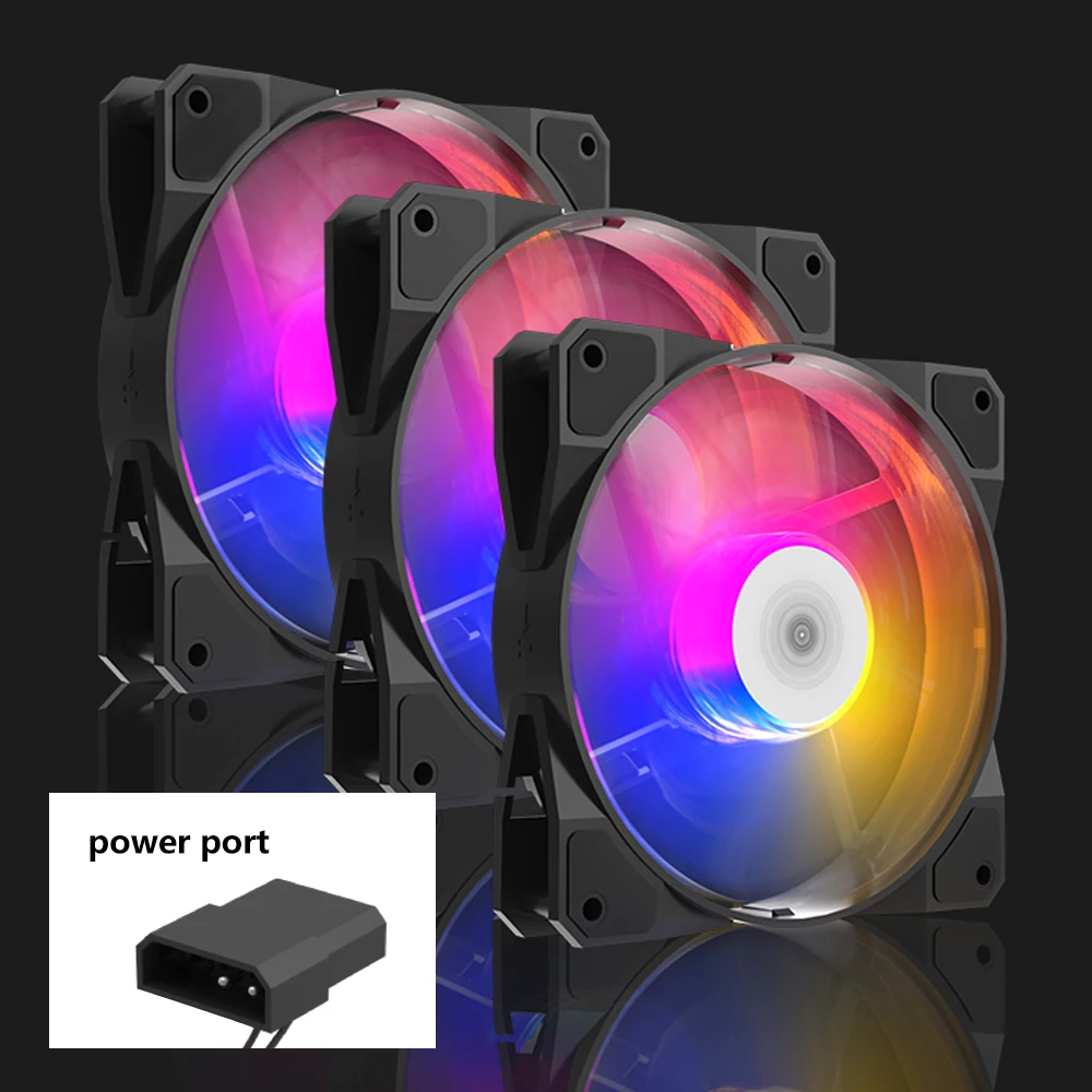 Aigo Pado P16 RGB Silent Fan 120mm Computer Case Water Cooling Large 4Pin CPU Cooler 12cm PC Case Fan Color Lighting ventilador