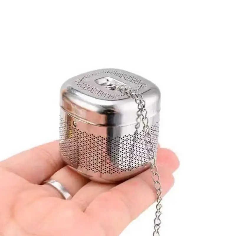 Tea Infuser | Tea Filter Square Shape | Fine Mesh Tea Infusers for Loose Tea Retractable Chain Design Tea Strainers for Loose