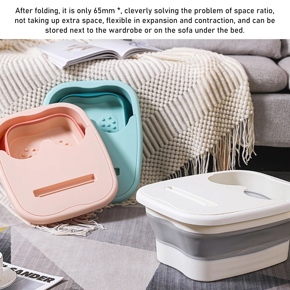 Large Capacity Collapsible Foot Soak Tub Foldable Foot Bath Tub With Massage Durable Heat-Resistant For Plantar Fasciitis
