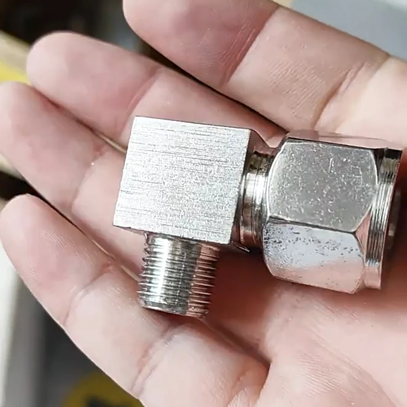 1pcs 304 Stainless Steel Double Compression Fitting Male Thread 1/8 1/4 3/8 1/2 Right Angle Terminal Connector 8mm 10 12mm Elbow
