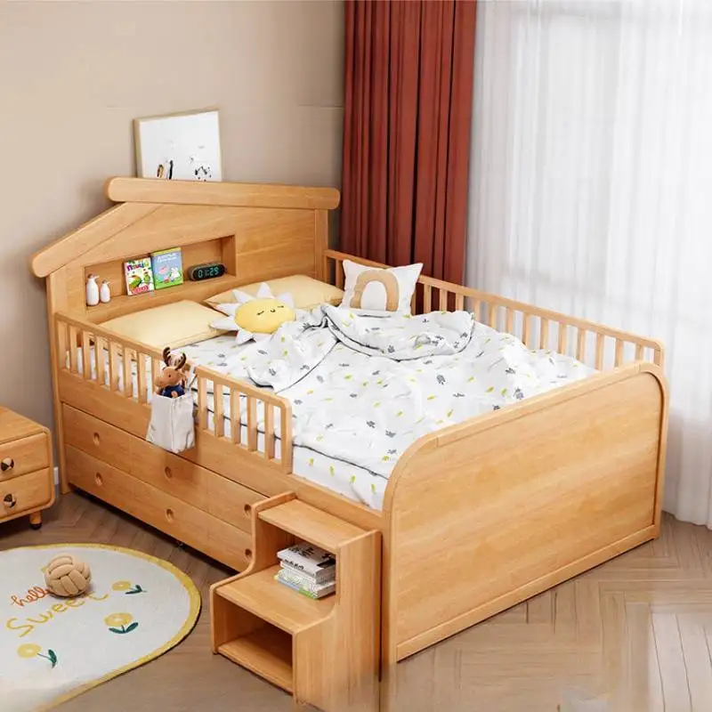 

Luxuce Simple Kids Beds Safety Expandable Normal Custom Single Kids Bed Princess Girls Design Lettino Per Bambini Furniture Home