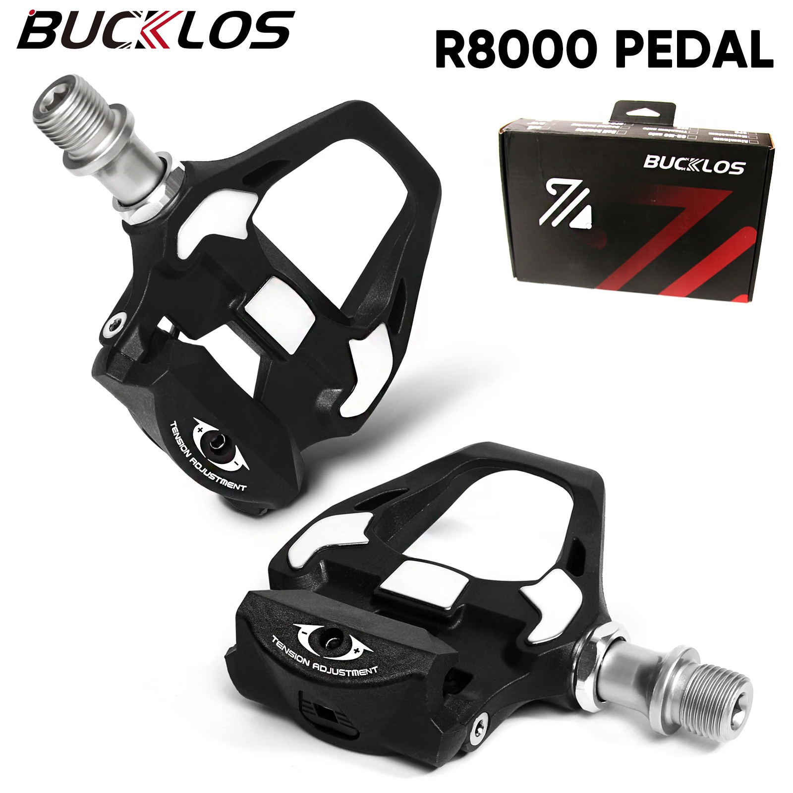 

BUCKLOS R8000 Pedals Clipless Road Bike Pedal Platform Fit SPD SL System Nylon Professional Pedals for Bicycle Road Bike Part