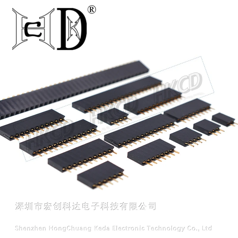 10 صف واحد 180 درجة مآخذ أنثى مستقيمة مع تباعد 2.54 مللي متر 1*2P 3P 4P 5P 6P 7P 8P 9P 10P 20P 40Pin موصلات #5