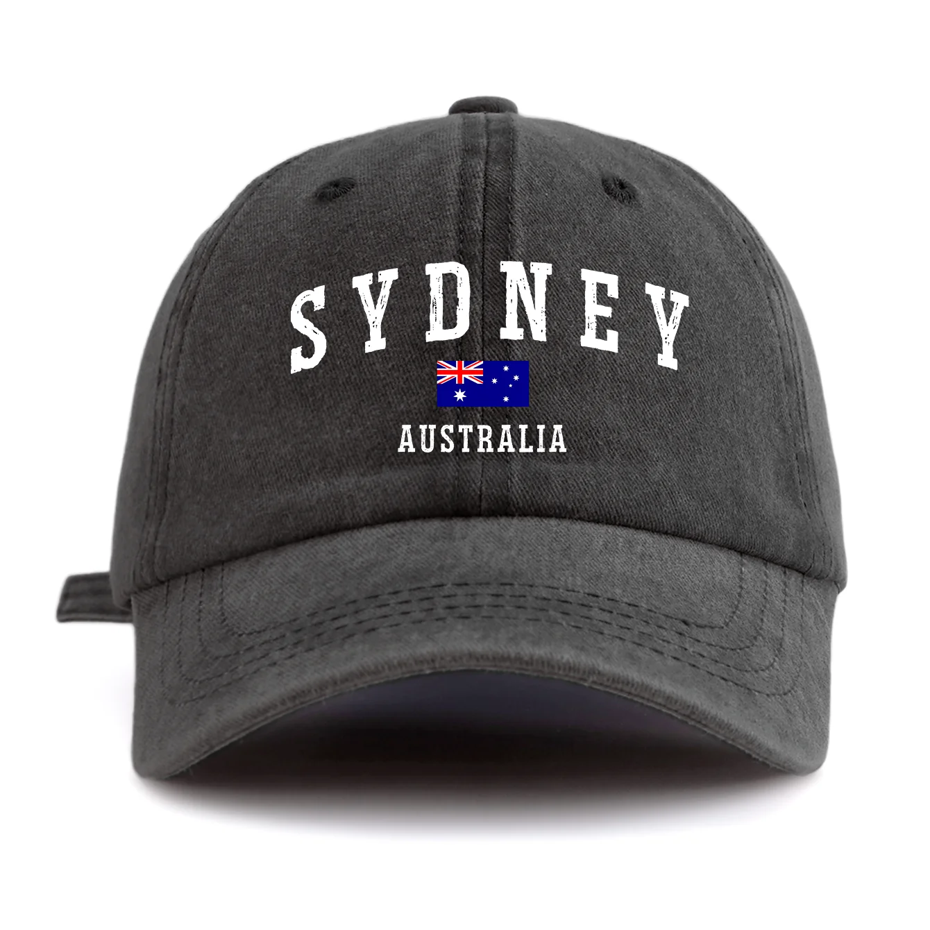 Sydney Australia Flag Washed Vintage Baseball Cap Retro Distressed Sun Hat Unisex Travel Souvenir Adjustable Dad Hat