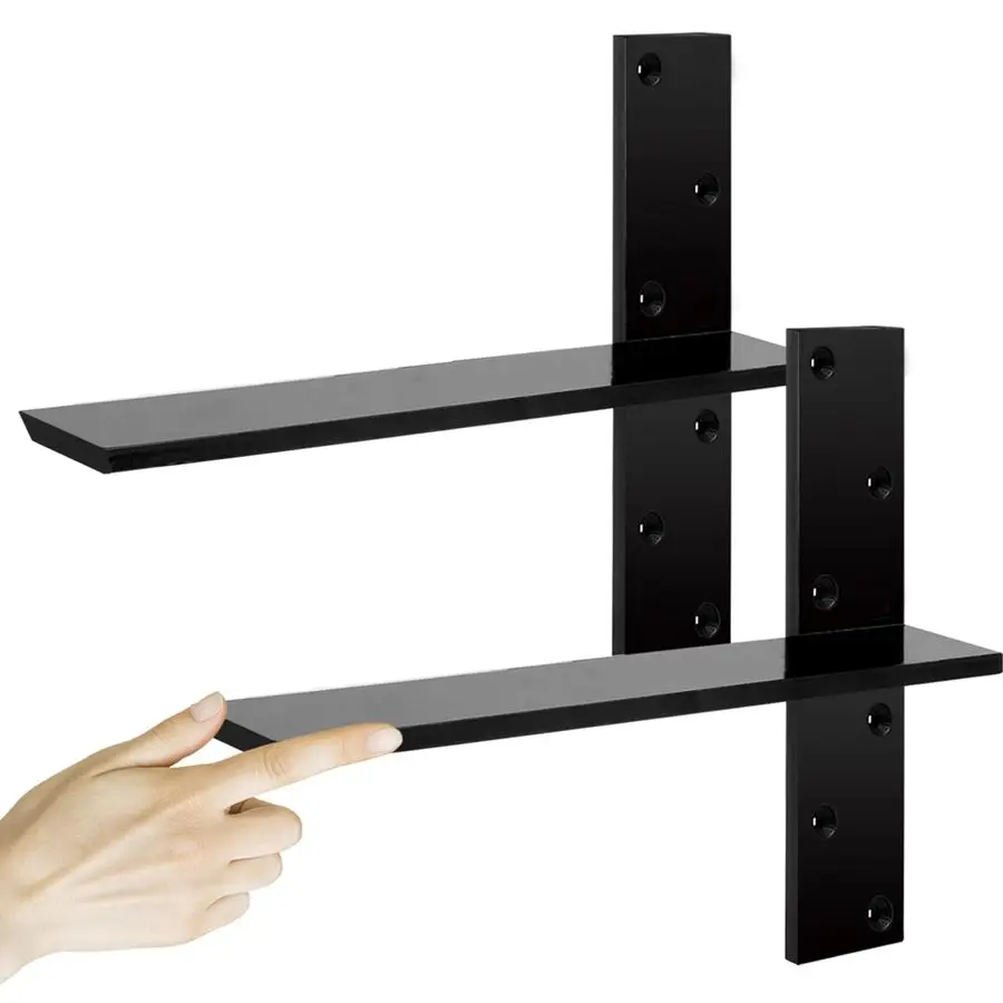 

8 Thick HeavyDuty Floating Shower Bench Brackets 16 L x 2.5 W Wall Mount Bracket, Free Hanging T Shelf Support Brackets for Vani