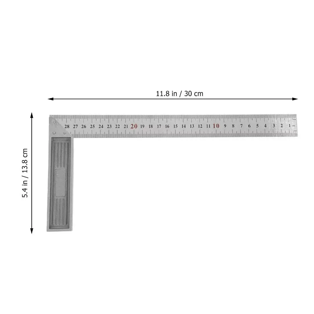 Aluminum Handle Measuring Angle Square Ruler Stainless Steel 90 Degree Right Angle L-Shaped Ruler with Scale Right