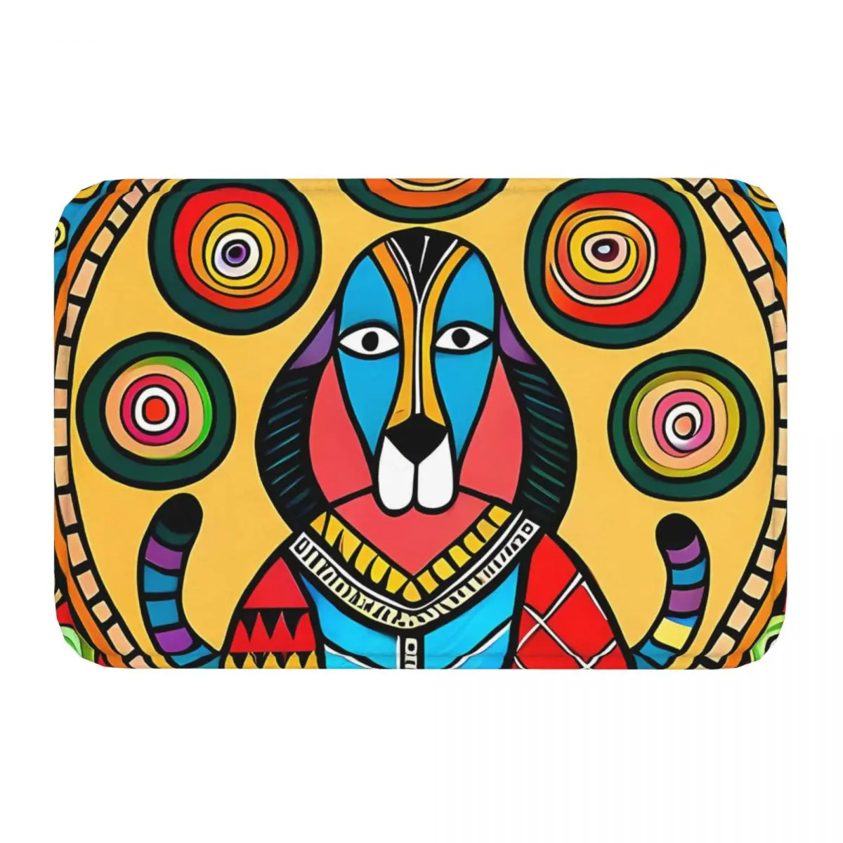 Bark Of Beauty A Madhubani Homage To Man's Best Friend Dog Non-slip Rug Doormat Bath Mat Balcony Carpet Bedroom Decor