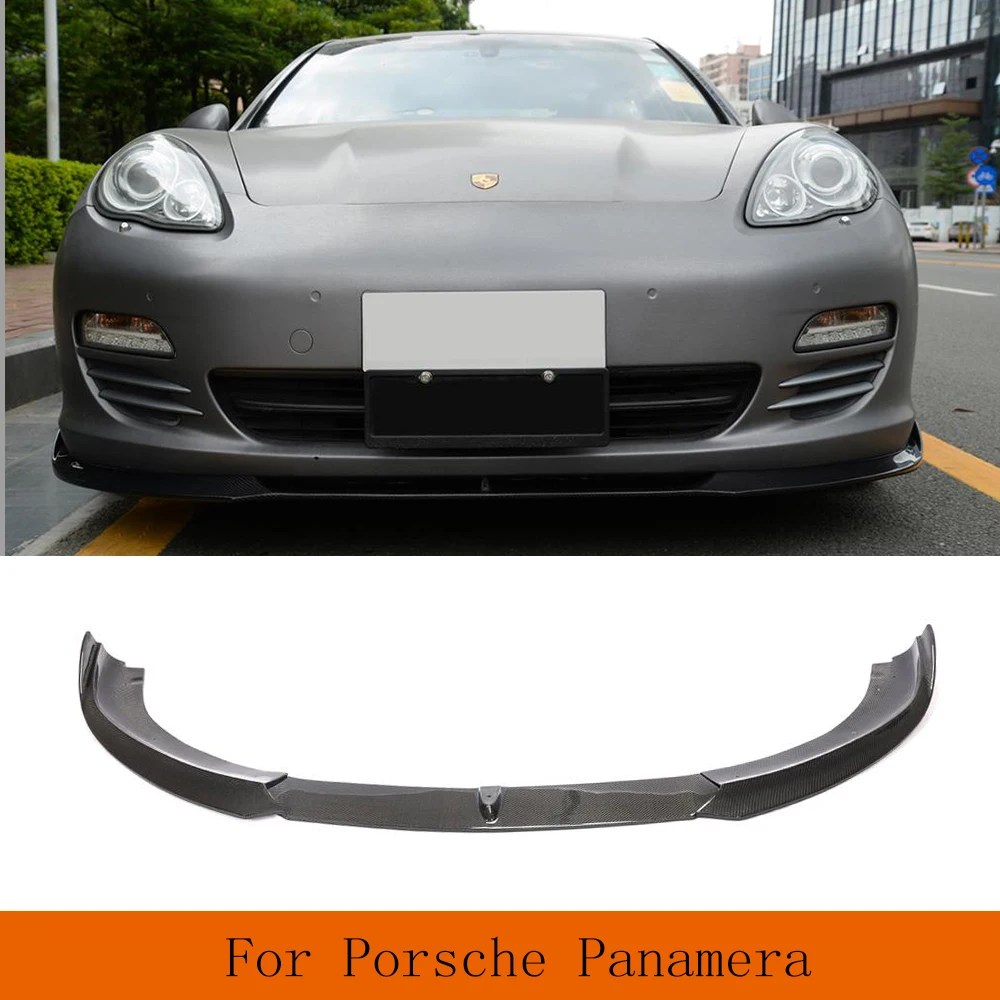 Front Bumper Lip Spoiler for Porsche Panamera 2010 2011 2012 2013 Auto Racing Front Bumper Lip Spoiler 3PCS Carbon Fiber/ FRP