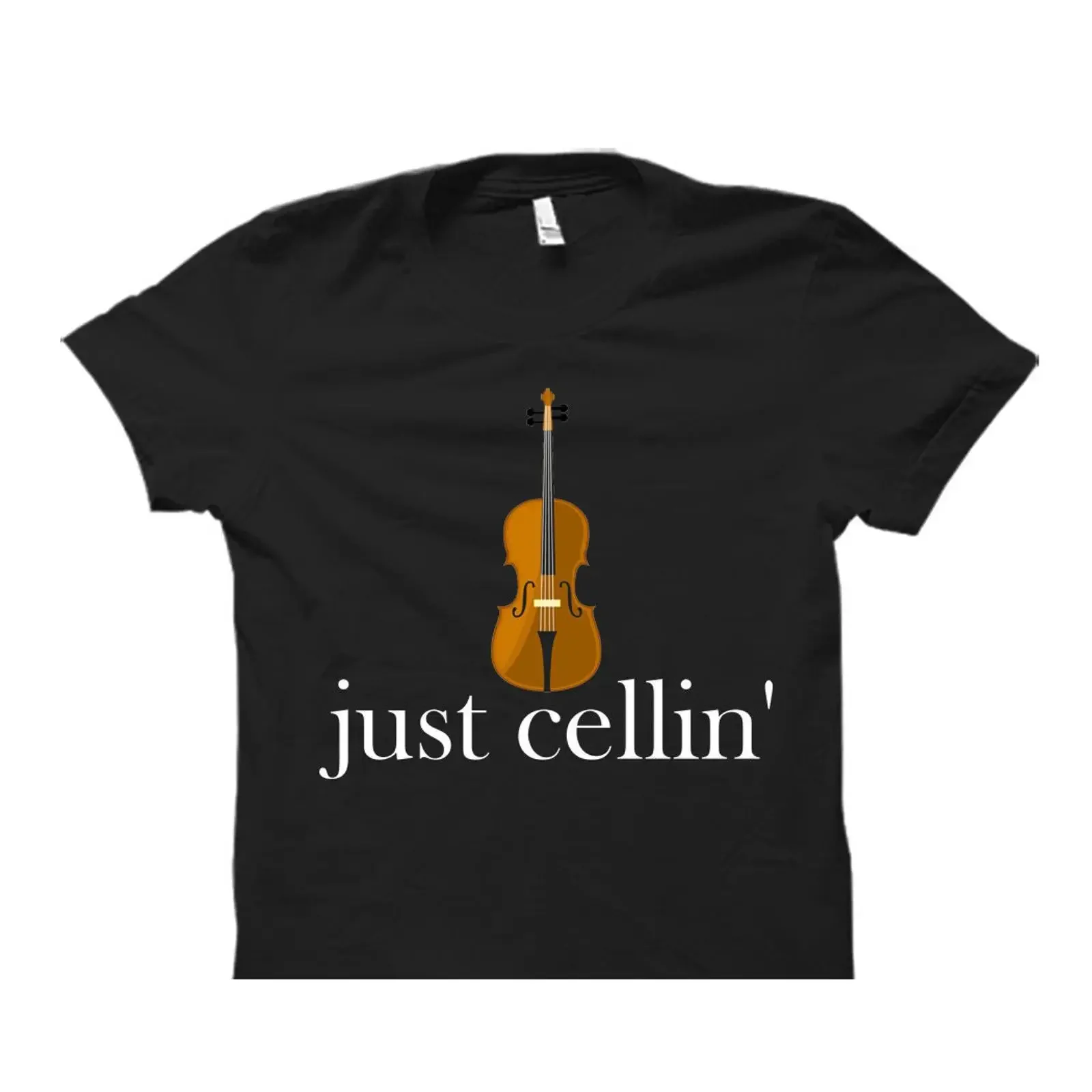 Just Cellin' Funny Cello T Shirt Lover for Player Instructor Orchestra Musician Casual  vintage Washed homme graphic fashion