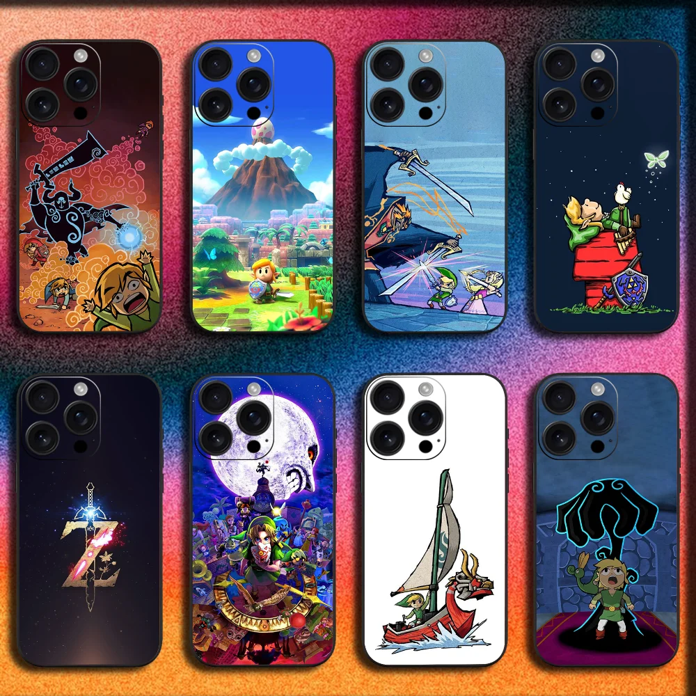 Funda de teléfono Game The Legend of Z-Zelda para iPhone 16,15,14,13,12,11,Pro,XS,Max,XR,Plus,SE,Mini funda negra suave
