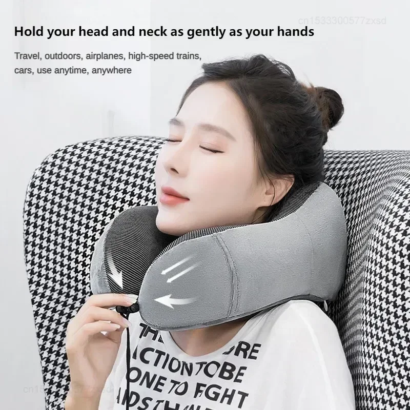 U-shaped Pillow Memory Foam Softly Neck Supporter Travel Cushion Relieve Fatigue Protect Cervical Spine Comfort Washable