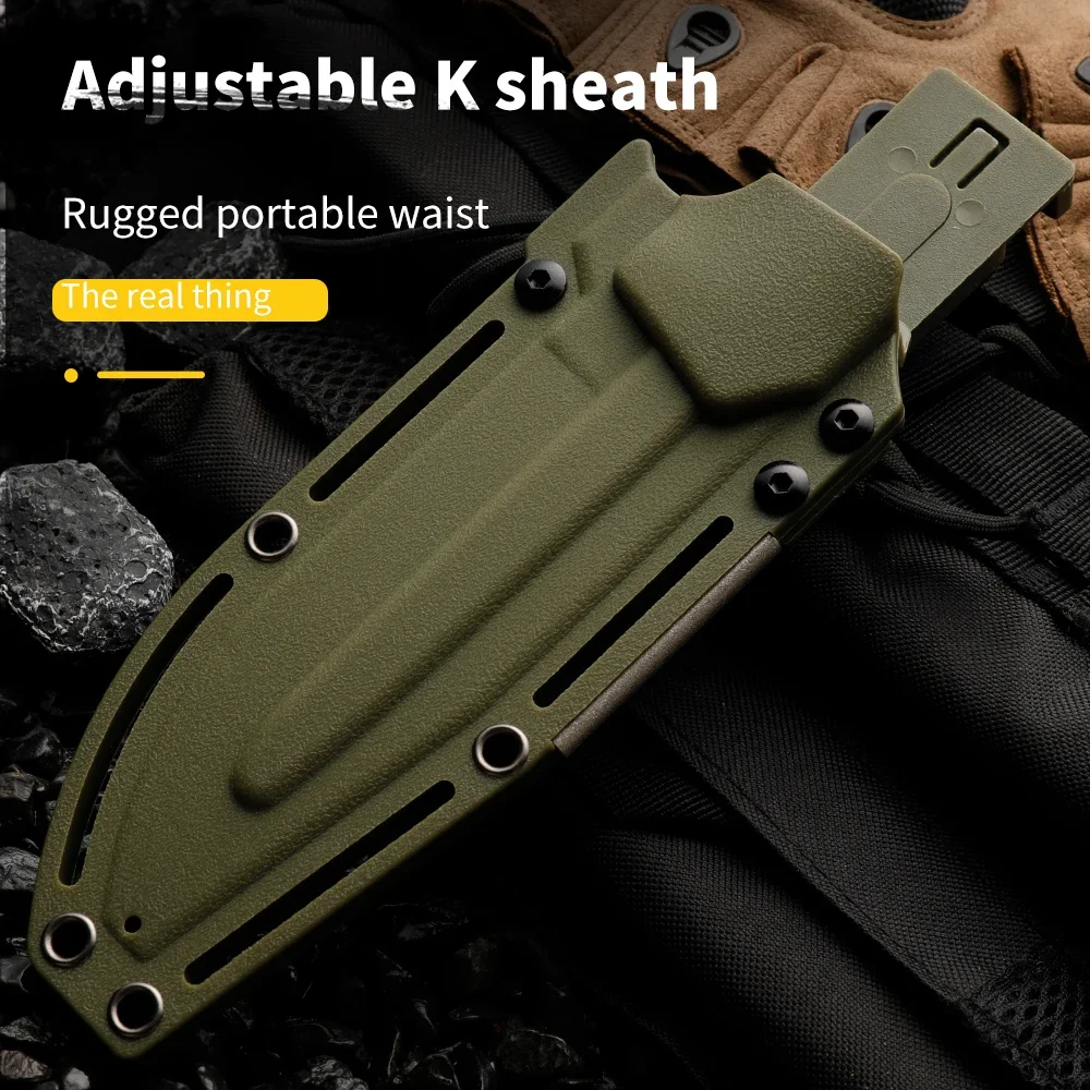 Hoja fija multifuncional de alta calidad: cuchillo de supervivencia de emergencia para acampar, rescate y emergencias al aire libre, regalo para hombres