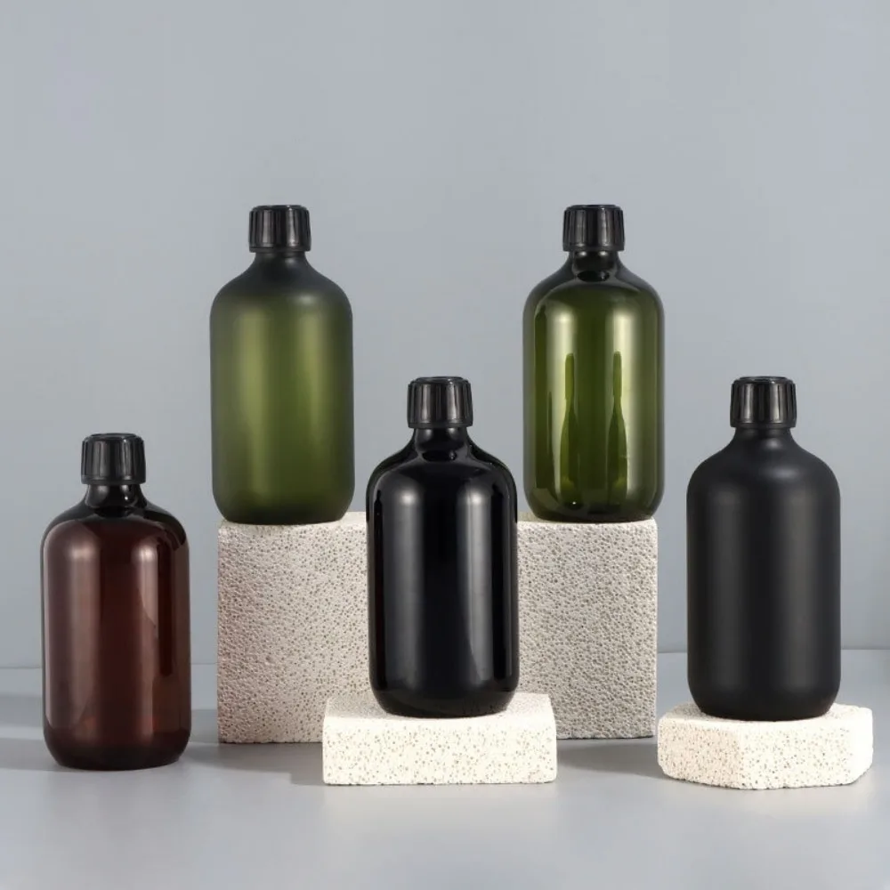 300/500ml verde marrom shampoo garrafas recarregáveis recipiente de plástico líquido shampoo chuveiro gel garrafas casa banho suprimentos