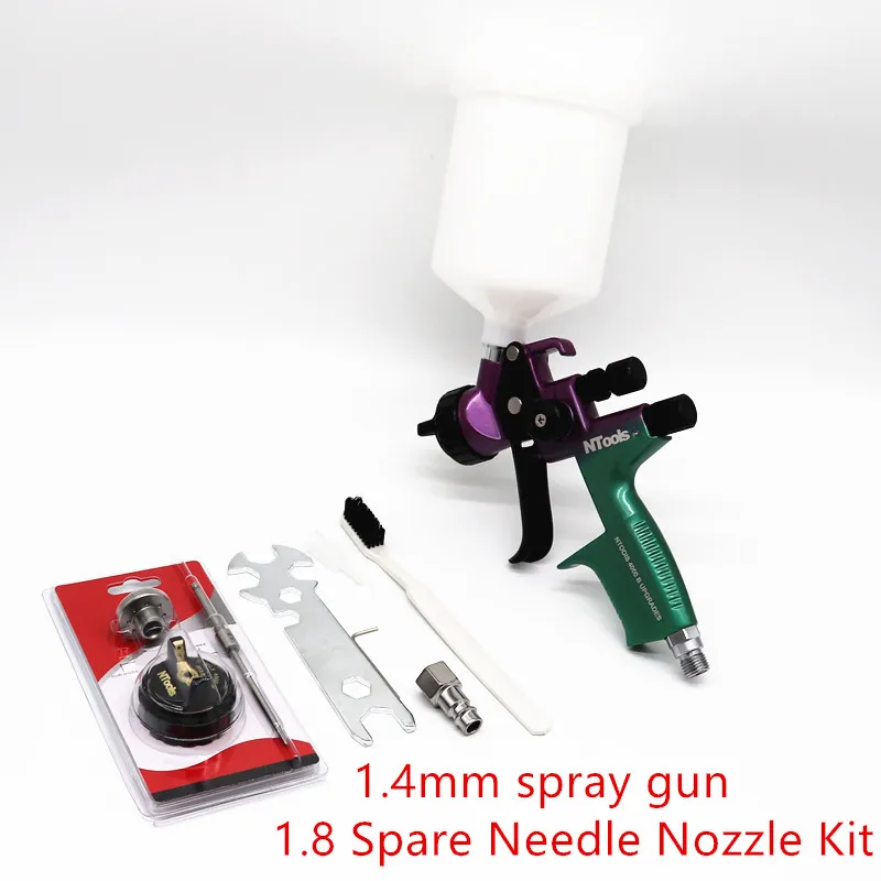 

NTOOLS 4000B HVLP Spray Gun 1.3mmComes with 1.8 spare needle tip Stainless Steel Paint Sprayer Airbrush Car Body Painting Tool