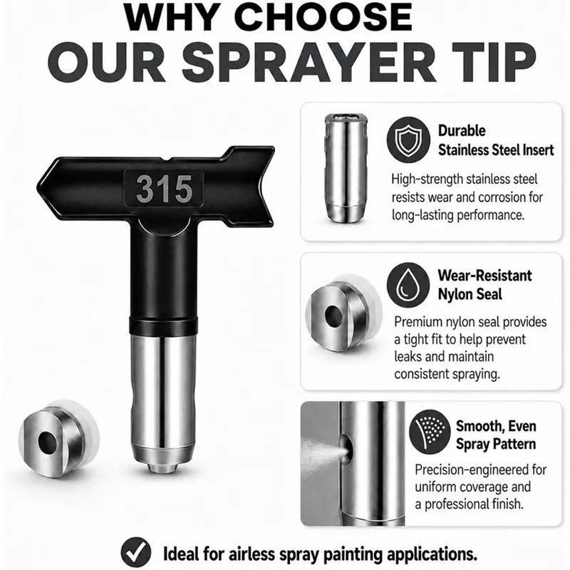 [NEWA08R】 Versatile Paint Sprayer Nozzle Set Airless With 3 Extension Rods& 2 Holders 10 Tips For Walls, Fences, Cabinets& More