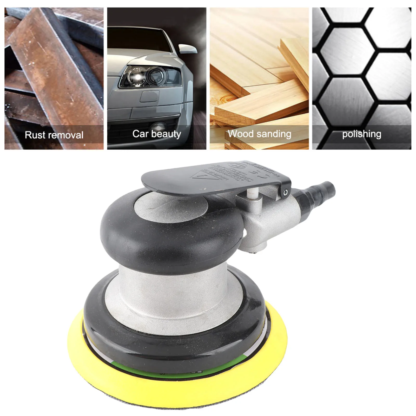 

Pneumatic Sanding Machine Pneumatic Sander Aluminum Alloy Air Sanding Sandpaper Machine for Car Beauty Wood Polishing