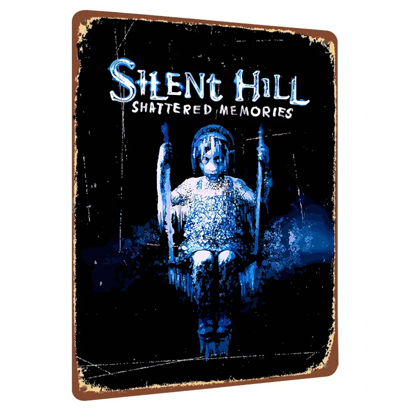 Silent Hill Shattered Memories Game Art Metal Tin Sign Living Room Study Decorative Wall Hanging
