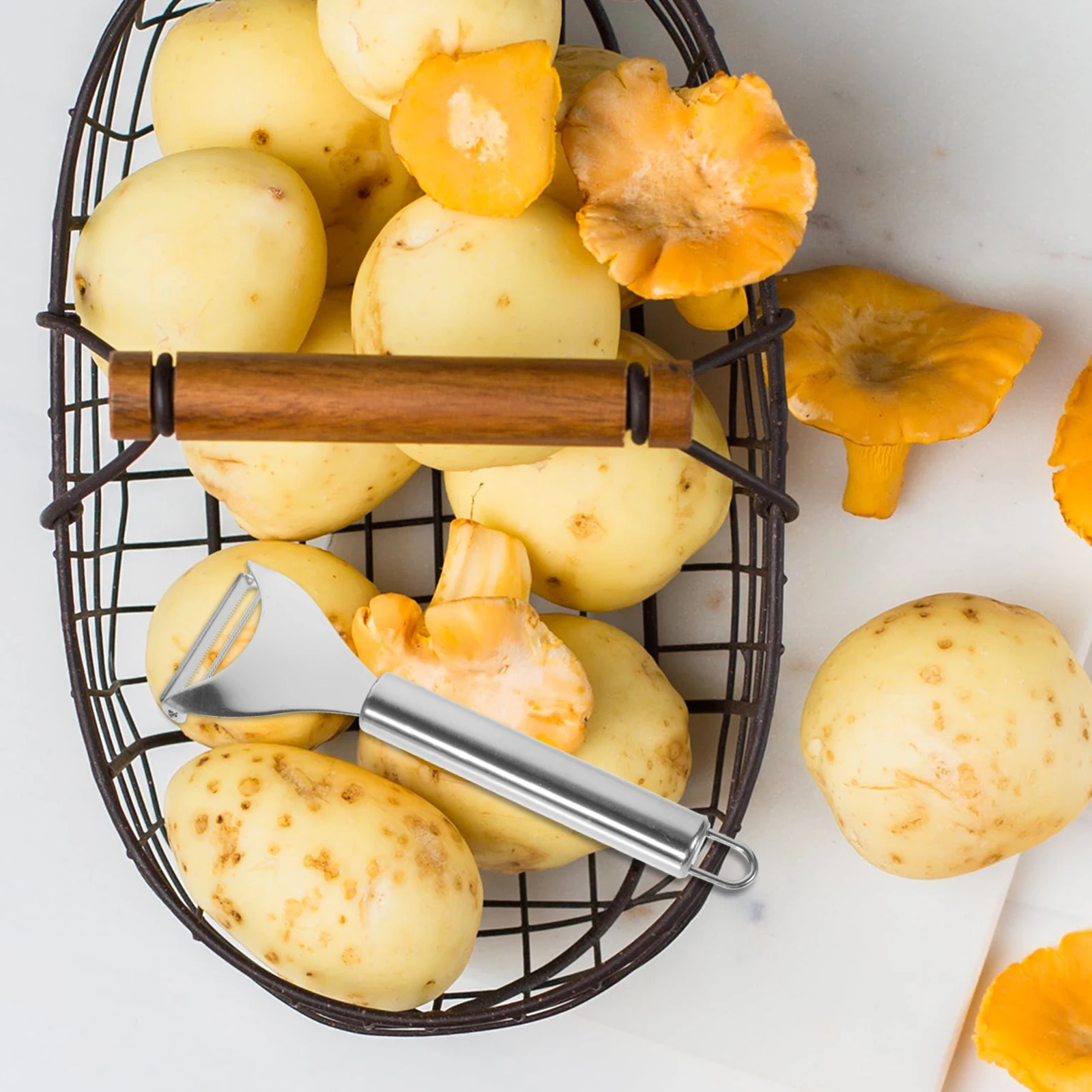 

Stainless Steel Peeler Multifunctional Vegetable Fruit Slicer Premium Ultra Blades Fast Peel Hook Storage Easy Clean