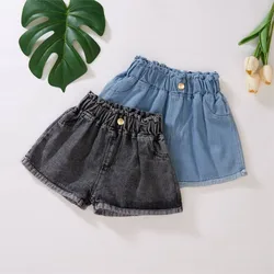 Girls denim shorts children's summer wear panties kids western style cuhk summer trousers joker hot pants thin children outside