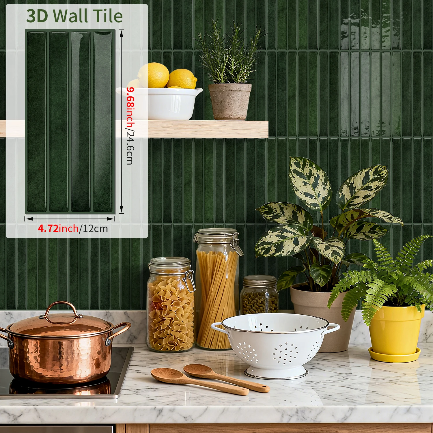 12/24/36pcs 3D Mosaic Self-Adh - огляд і ціна Commercial Kitchen Tiles