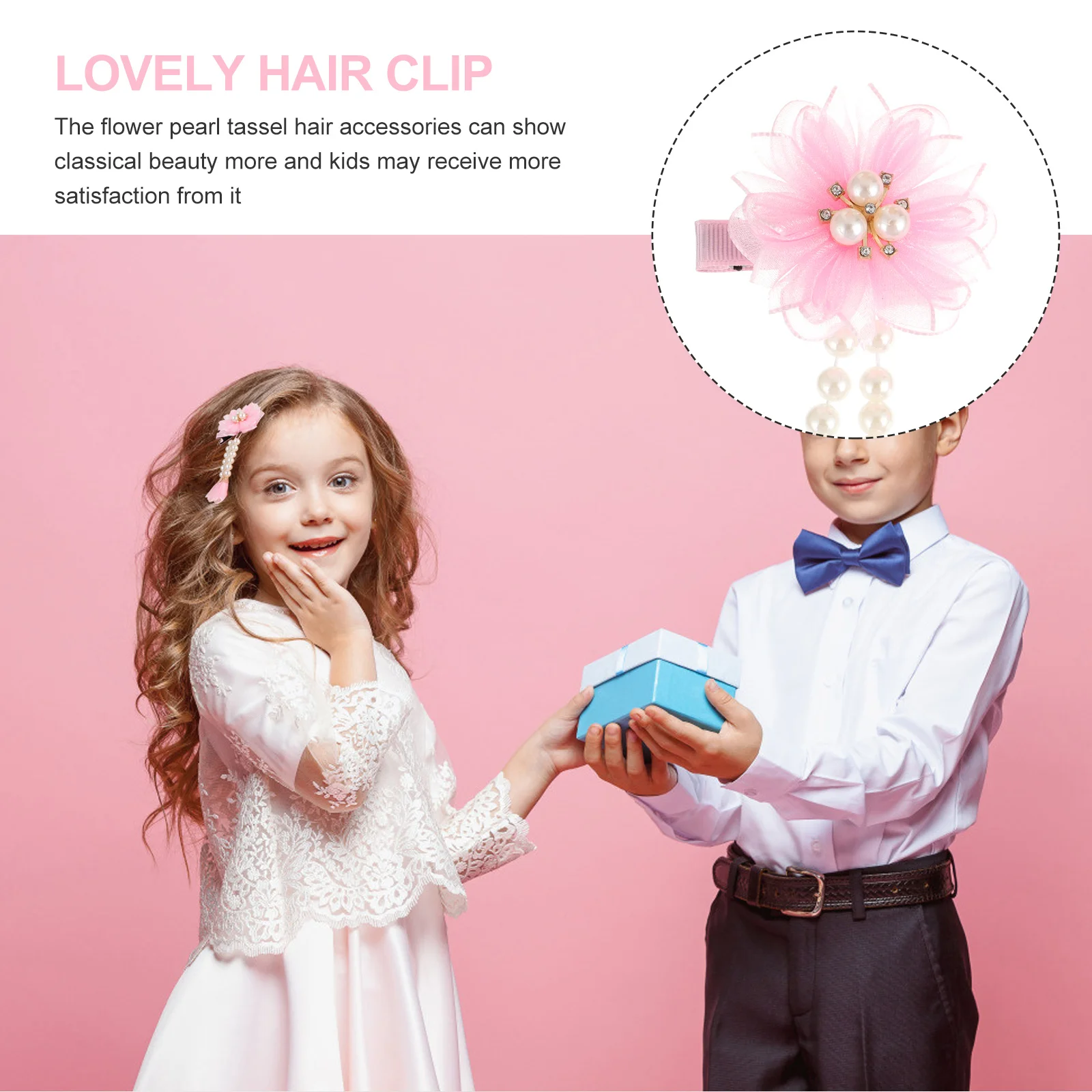 

2 шт., аксессуары для волос с жемчужной кисточкой, нежная заколка с цветком, декоративный головной убор для девочек, вечерние реквизит для фотосессии, милые заколки для волос