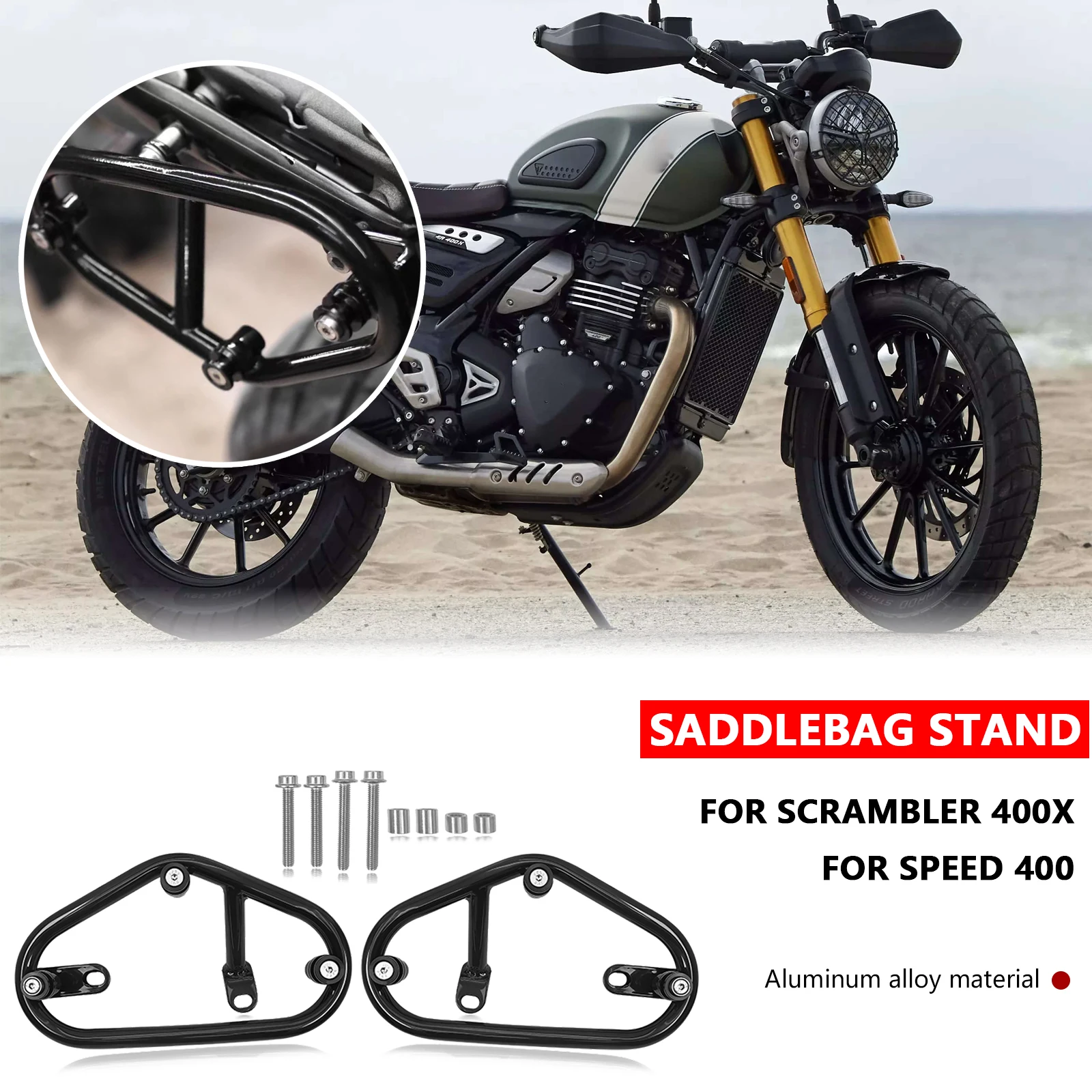 For Scrambler 400X Scrambler400X Speed ​​400 Speed400 Motorcycle Side Luggage Rack Saddle Bag Support Bar Mounting Bracket