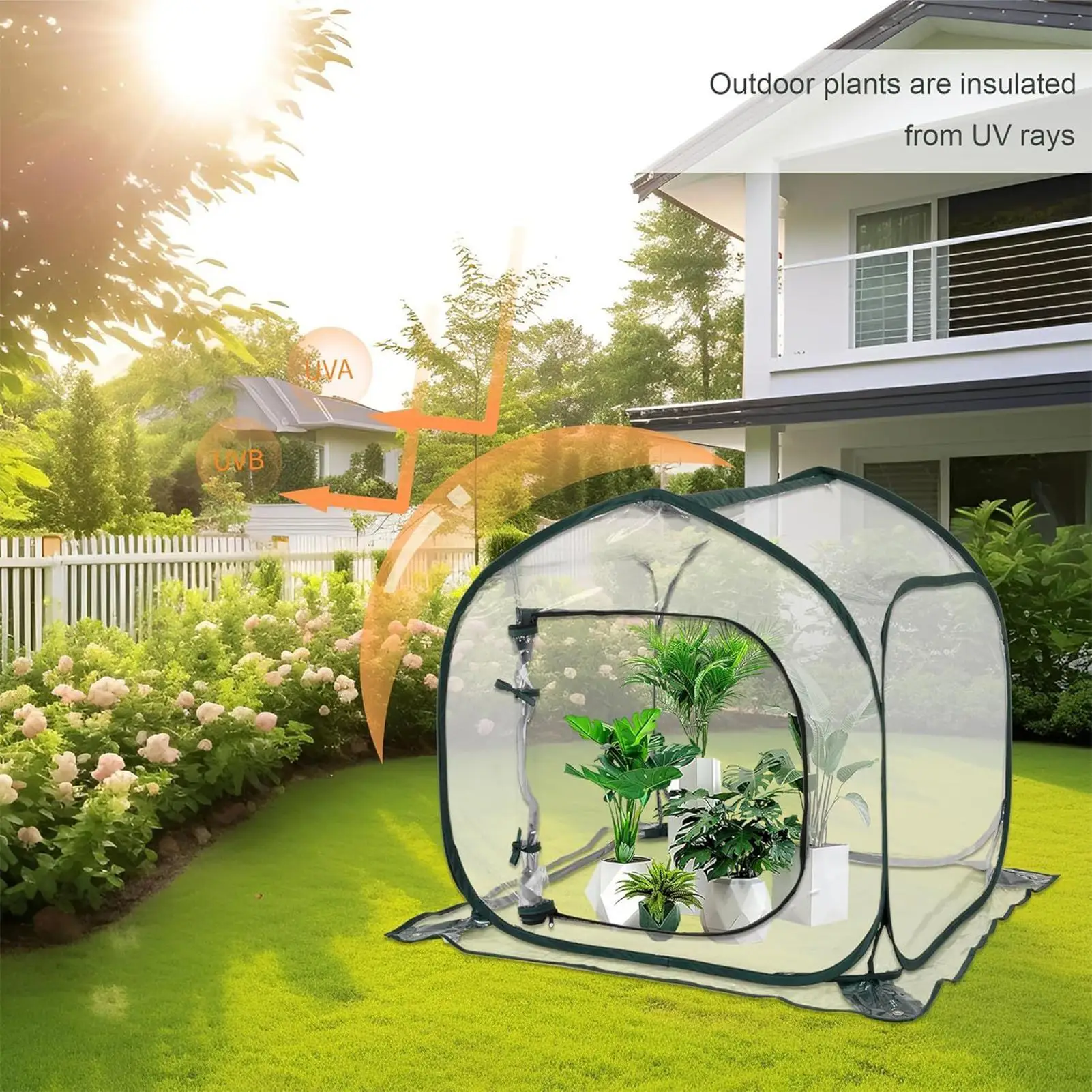 Plant Mini Greenhouse Folding Clear Enclosure Instant Pop Plant Protector Tent For Strawberry Patches Patio Orchards Garden