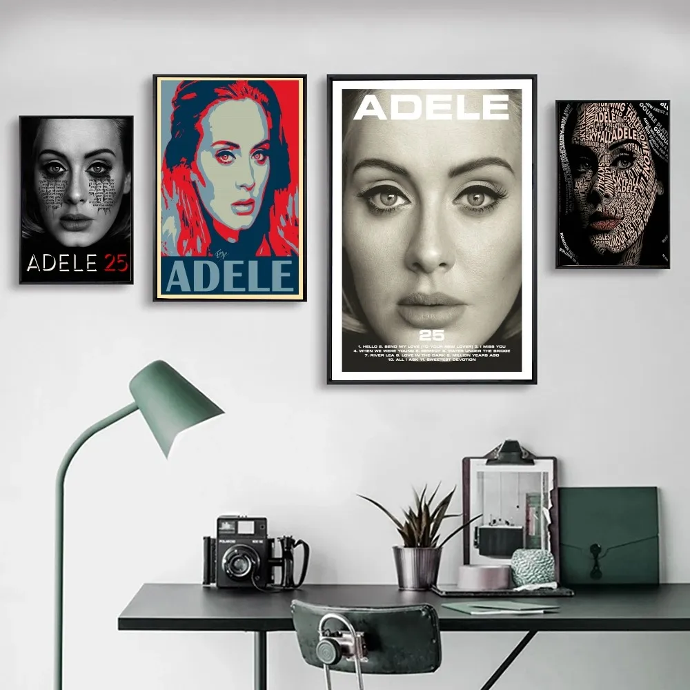 Singer Adele Poster Posters Kraft Paper Vintage Poster Wall Art Painting Study Aesthetic Art Small Size Wall Stickers