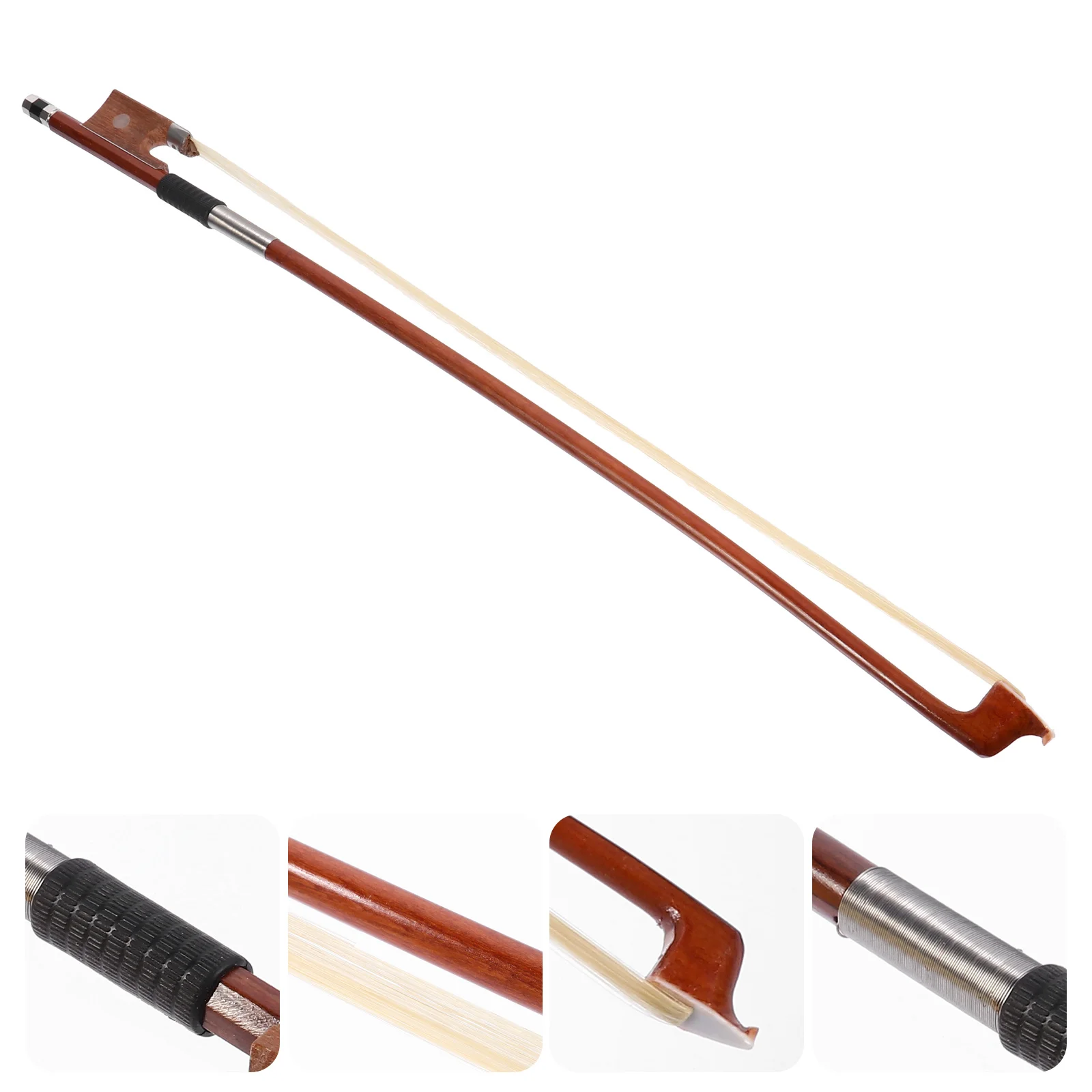 

Horse Hair Violin Bow Full Size Well Balanced For Beginner Student Practice Replacement Red Sandalwood Bows For Violins