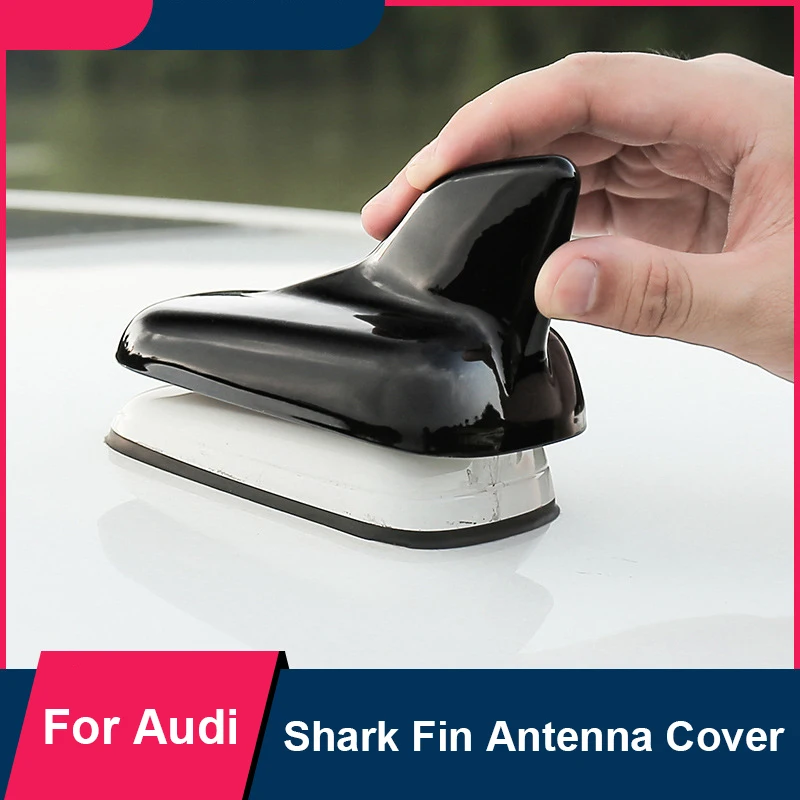 

For Audi A4 A5 2017-2020 Q2L Q3 Q5 Q8 2019-2024 A6L Black Carbon Fiber ABS Car Exterior Shark Fin Antenna Cover Protective Shell