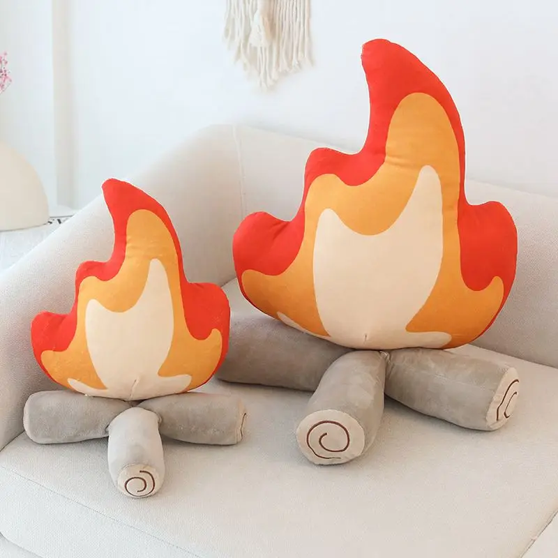 30/45cm Fashion Simulation Bonfire Plush Toy Soft Stuffed Cartoon Fire Doll Creative Home Living Room Pillow Cushion Decor Gift