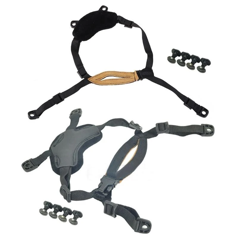 U1JC 4 Points Sport Helmet Retention Suspension System H-Nape Chin Strap Stable Under Rotational Forces Fixed Accessories