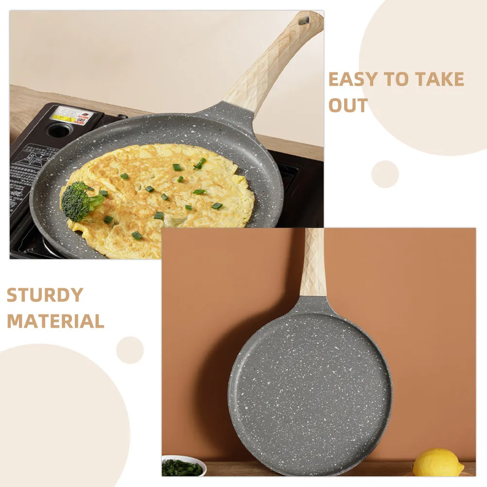 

Nonstick Crepe Pan Sturdy Frying Pan for Eggs Pancakes Tortilla Baking Breakfast Cooking Portable Flat