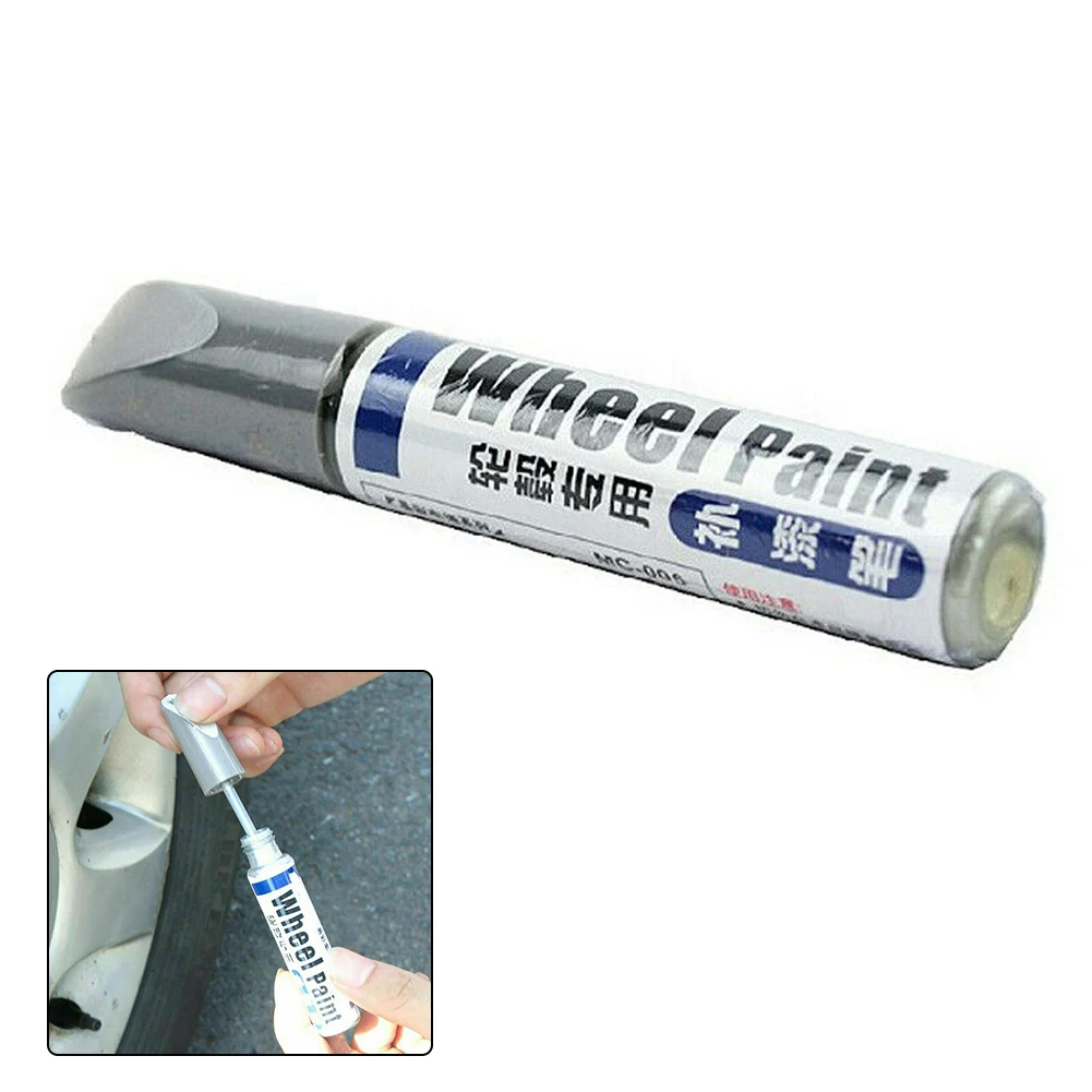 Stylo de retouche de roue de voiture, pinceau de réparation, stylo de réparation de degré d'eau non cubique en continu pour le curbing, 12ml