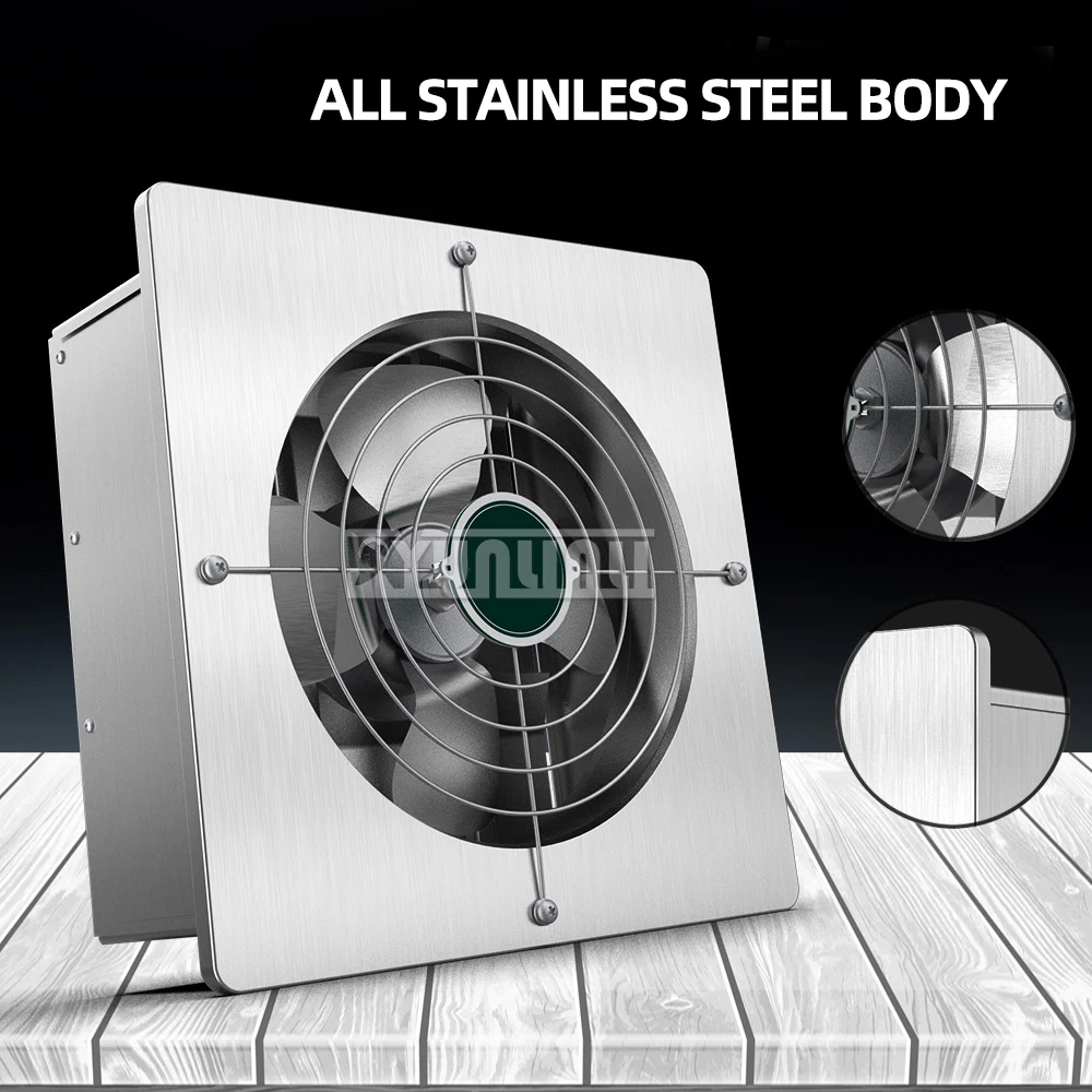 Вытяжной вентилятор из нержавеющей стали, высокоскоростной вентилятор, бытовой вентилятор для кухни, ванной комнаты, вентилятор