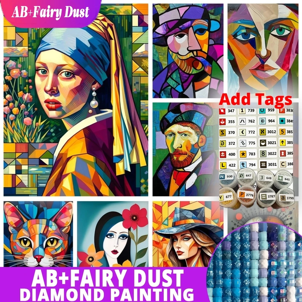 

Fairy Dust AB Abstract Figure Diy Diamond Art Painting Pearl Girl Mosaic Oil Painting Handmade Diamond Embroidery Home Wall Deco