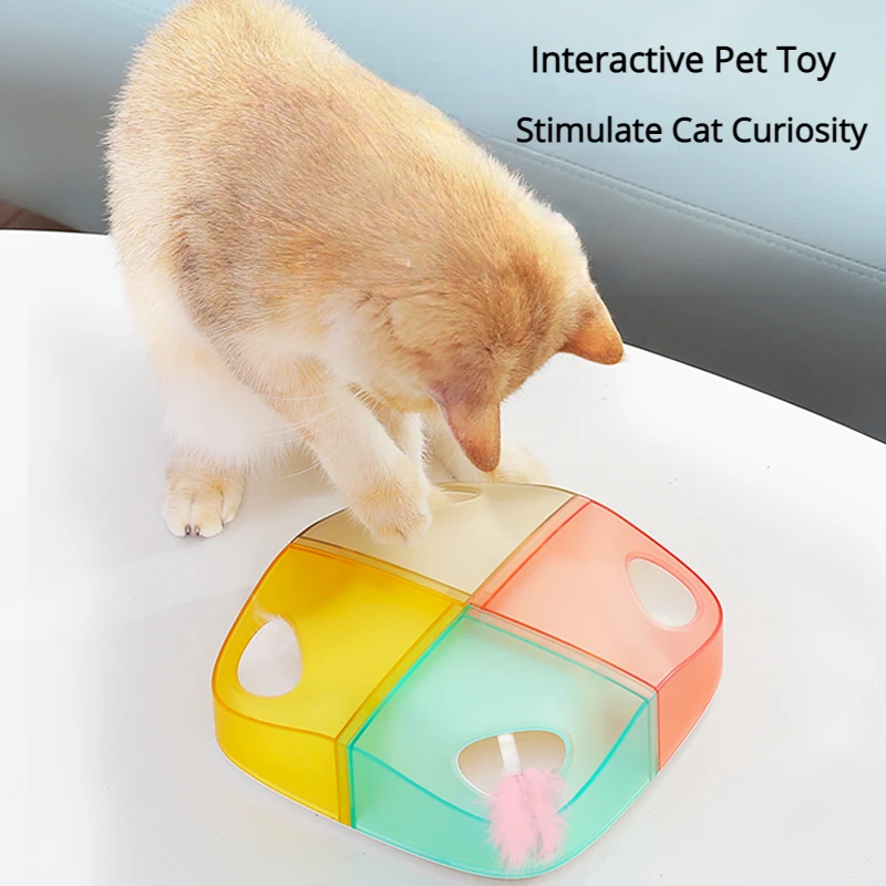 TANU New Electric Cat Toy Cat Magic Box Interactive Smart Teasing Cat Stick Toy AI bionic Intelligent Induction USB Charging Toy