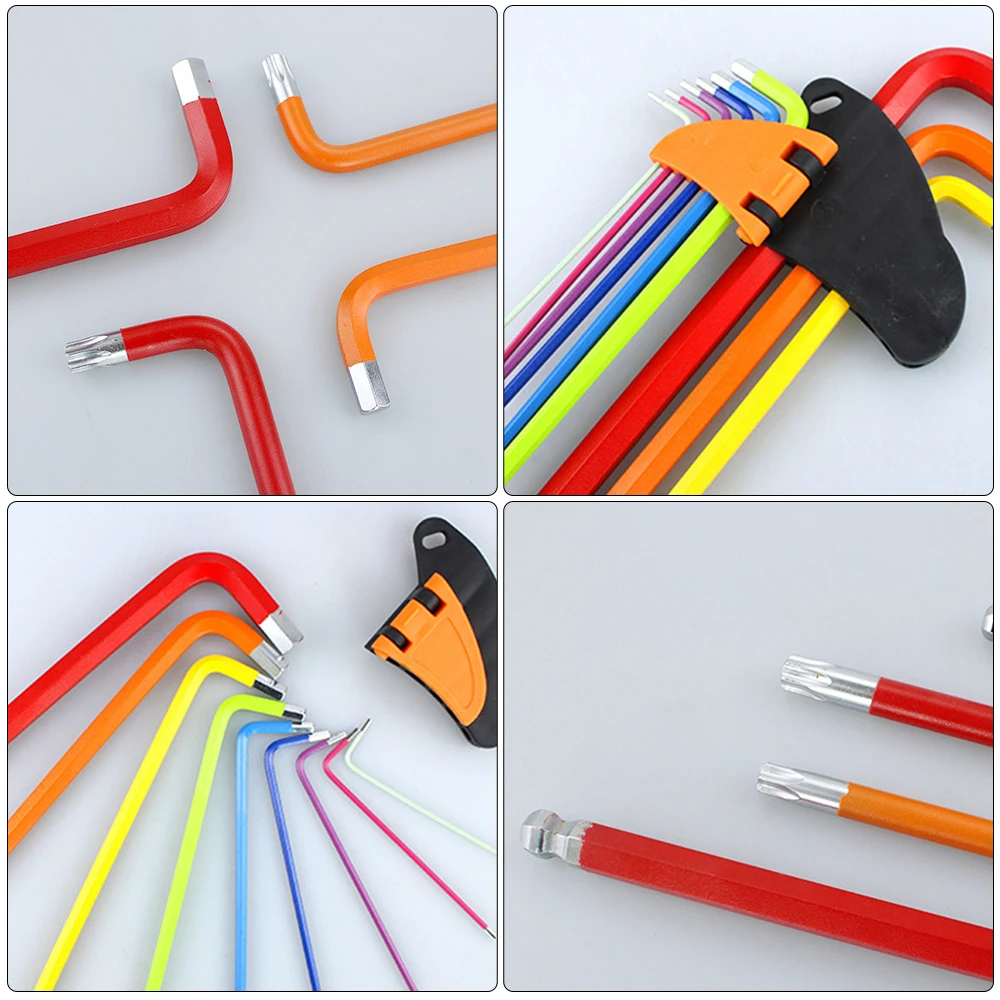 Imagem -06 - Codificado Ball-end Hex Allen Key Grupo l Wrench Torque Métrica Longa com Manga Ferramentas Manuais Acessórios de Bicicleta 15 Mm10 mm Pcs Cor