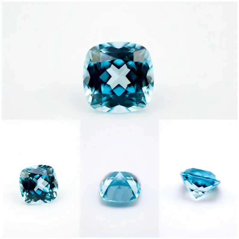 Synthetischer Edelstein Saphir Ovale Form Aquamarin-Farbe Zertifiziert Handgeschliffen – Detail 9