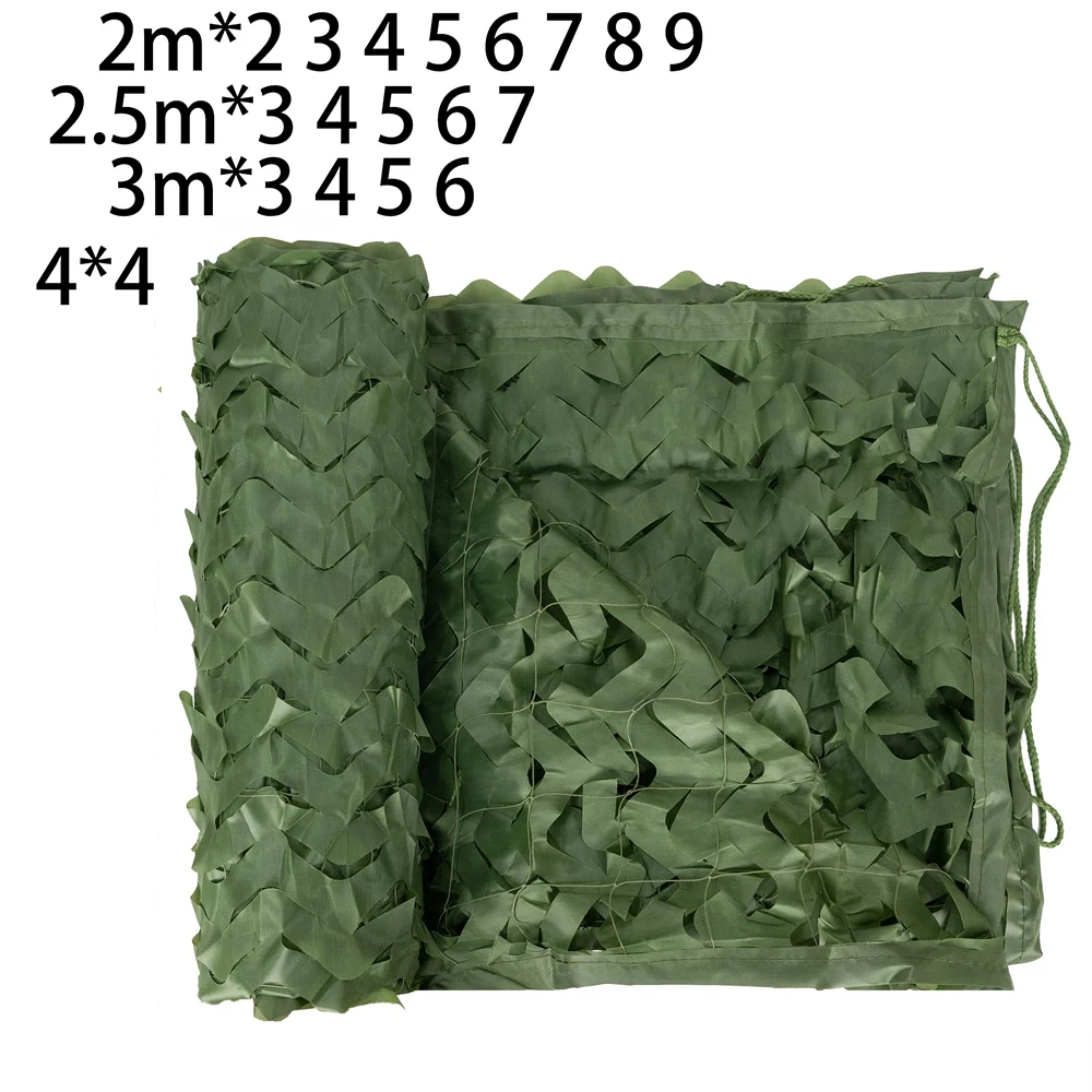 

Camo Netting 2m*2 3 5 6 7 8 2.5m 3x3 4x4 Sun Shade Sail Camouflage Net Garden Tent Pure Green Sunshade Canopy Hunt Cover Camp